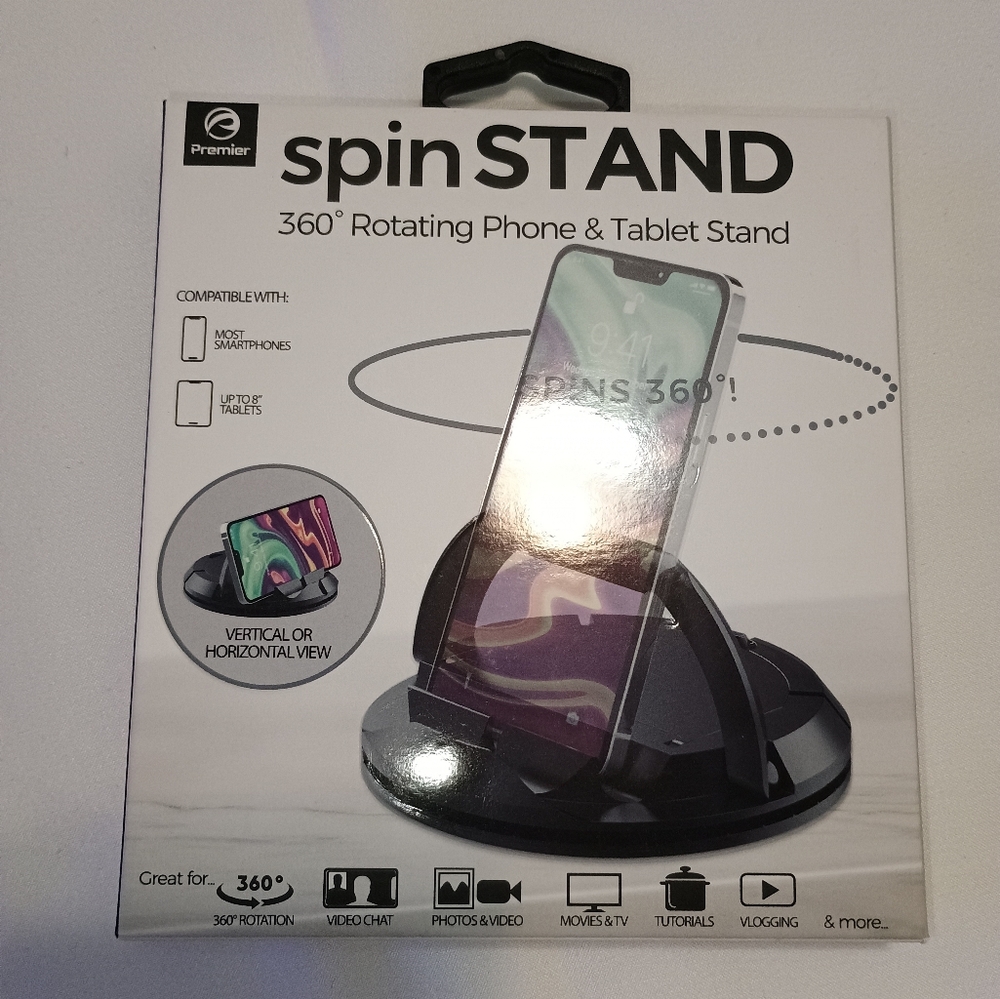 Black 360° Rotating Phone & Tablet Stand